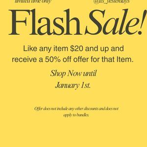Flash Sale Today Until Jan 1st